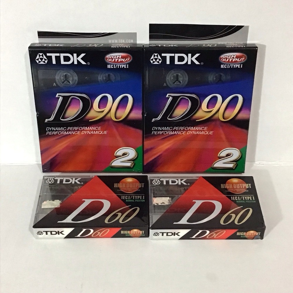 6 TDK (4) D90‎ (2) D60 Blank Audio Cassette Tapes High Output IECI/TYPE I